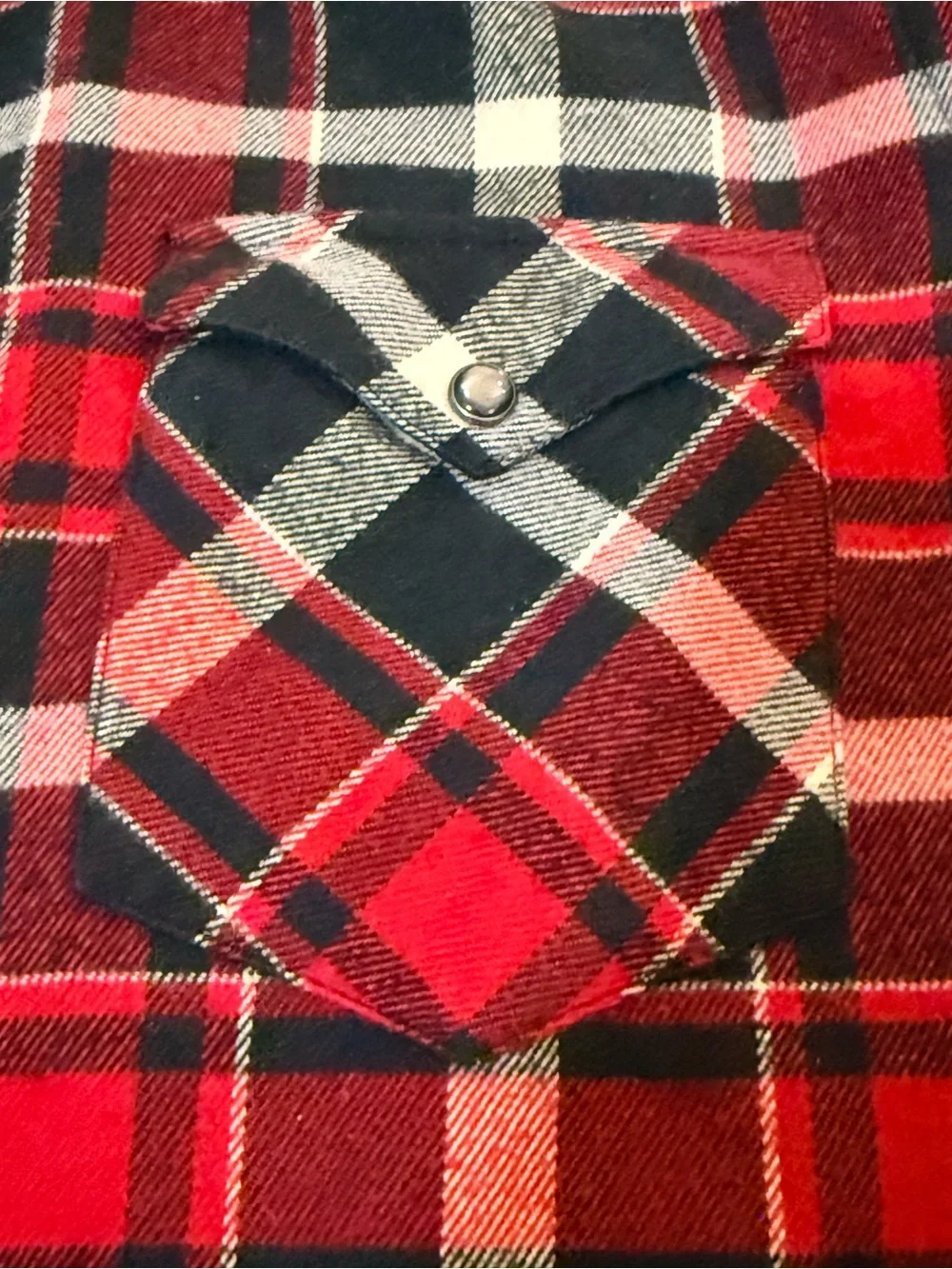 Ralph Lauren Red Black Cream Plaid Button-Down Flannel sz 12 Kid  100% Cotton